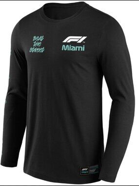 Formula 1 Miami “Beat the Street” Graphic Long Sleeve T-Shirt – Black | XL 🏎️